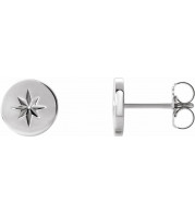 14K White 7.8 mm Starburst Earrings - 86771606P