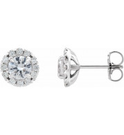 14K White Sapphire & 1/5 CTW Diamond Earrings - 869716020P
