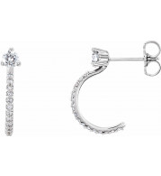 14K White 1/3 CTW Diamond Hoop Earrings - 86686620P
