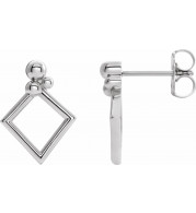 14K White Geometric Earrings - 86937600P