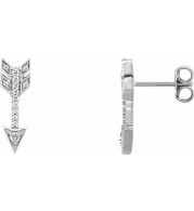 14K White 1/6 CTW Diamond Arrow Earrings - 65243560004P