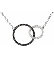 14K White 1/3 CTW Black & White Diamond Circle 18 Necklace - 68806101P