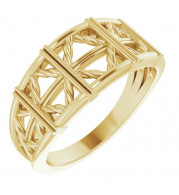 14K Yellow Stackable Lattice Ring - 52019102P
