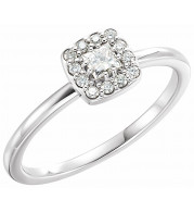 14K White 1/4 CTW Diamond Stackable Ring - 122811600P