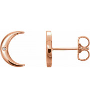 14K Rose .005 CTW Diamond Crescent Earrings - 86449602P