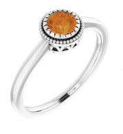 14K White Citrine November Birthstone Ring - 651609122P