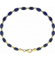 14K Yellow Lab-Grown Blue Sapphire 7.25 Bracelet - 651539100P