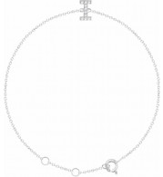 14K White .05 CTW Diamond Initial I 6-7 Bracelet - 65268960009P