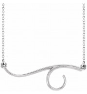 14K White Freeform Bar 16 Necklace - 86304101P