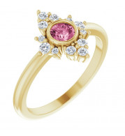 14K Yellow Pink Tourmaline & 1/5 CTW Diamond Ring - 720896036P