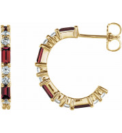 14K Yellow Mozambique Garnet & 1/2 CTW Diamond Earrings - 86789617P