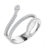 14K White 1/3 CTW Diamond Snake Ring - 123084600P
