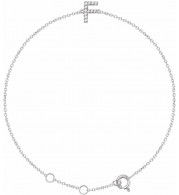 14K White .05 CTW Diamond Initial F 6-7 Bracelet - 65268960006P