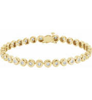 14K Yellow 2 CTW Diamond Bezel-Set Line 7 Bracelet - 6740060002P