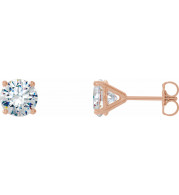 14K Rose 3/4 CTW Diamond 4-Prong Cocktail-Style Earrings - 297626050P