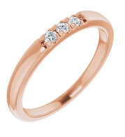 14K Rose .09 CTW Diamond French-Set Anniversary Band - 124030609P