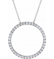 14K White 1 CTW Diamond Circle 18 Necklace - 658311007P