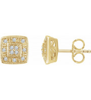 14K Yellow 1/10 CTW Diamond Cluster Earrings - 65294560001P