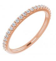 14K Rose 1/4 CTW Diamond Band for 7x5 mm Emerald Ring - 12214560010P