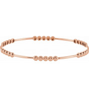 14K Rose 3.66 mm Beaded Bangle 7 Bracelet - BRC884102P