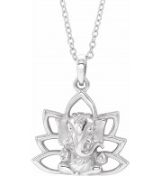 14K White Ganesha 16-18 Necklace - 86942106P