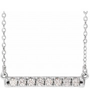 14K White 1/4 CTW Diamond French-Set Bar 18 Necklace - 86969715P