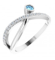 14K White Aquamarine & 1/5 CTW Diamond Ring - 72072612P