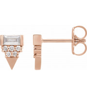 14K Rose 1/4 CTW Diamond Geometric Earrings - 87063602P