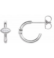 14K White 1/8 CTW Diamond Hoop Earrings - 87081610P