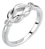 14K White .06 CTW Diamond Knot Ring - 677361216110P