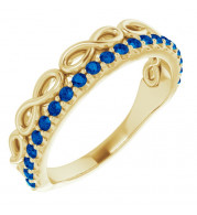 14K Yellow Blue Sapphire Infinity-Inspired Stackable Ring - 72003601P