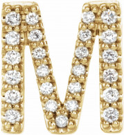 14K Yellow .08 CTW Diamond Single Initial M Earring - 867976061P