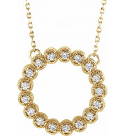 14K Yellow 1/4 CTW Diamond Circle 16-18  Necklace - 86708606P