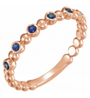 14K Rose Blue Sapphire Stackable Ring - 71814602P