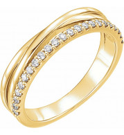 14K Yellow 1/4 CTW Diamond Criss-Cross Ring - 122872601P