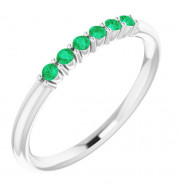 14K White Emerald Stackable Ring - 123288616P