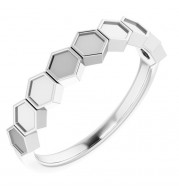 14K White Stackable Geometric Ring - 51738101P
