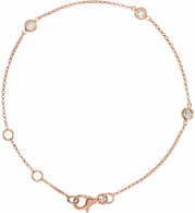 14K Rose 1/6 CTW Diamond Bezel-Set 3-Station 5 1/2-7 Bracelet - 65346860002P
