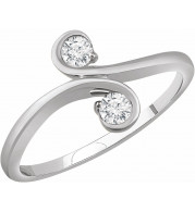 14K White 1/5 CTW Diamond Two-Stone Ring - 65269860002P