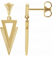 14K Yellow Geometric Dangle Earrings - 8715060001P