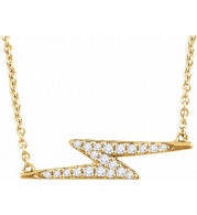 14K Yellow 1/8 CTW Diamond Lightning Bolt 16-18 Necklace - 65214060000P