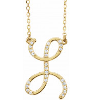 14K Yellow 1/10 CTW Diamond Initial L 16 Necklace - 67399123P