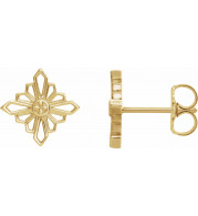 14K Yellow Geometric Earrings with Backs - 86985601P