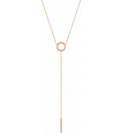 14K Rose Circle & Bar Y 16-18 Necklace - 5172160002P