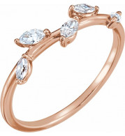 14K Rose 1/4 CTW Diamond Leaf Ring - 122971602P