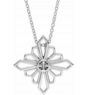 14K White Vintage-Inspired Geometric 16-18 Necklace - 86984201P