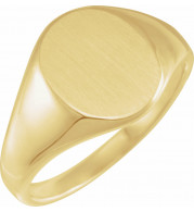 14K Yellow 14.6x12.1 mm Oval Signet Ring - 946337886P