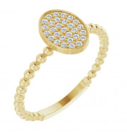 14K Yellow 1/6 CTW Diamond Cluster Beaded Ring - 122821601P