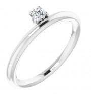 14K White 1/10 CT Diamond Stackable Ring - 123286600P