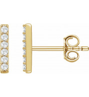14K Yellow 1/10 CTW Diamond Bar Earrings - 65175760000P